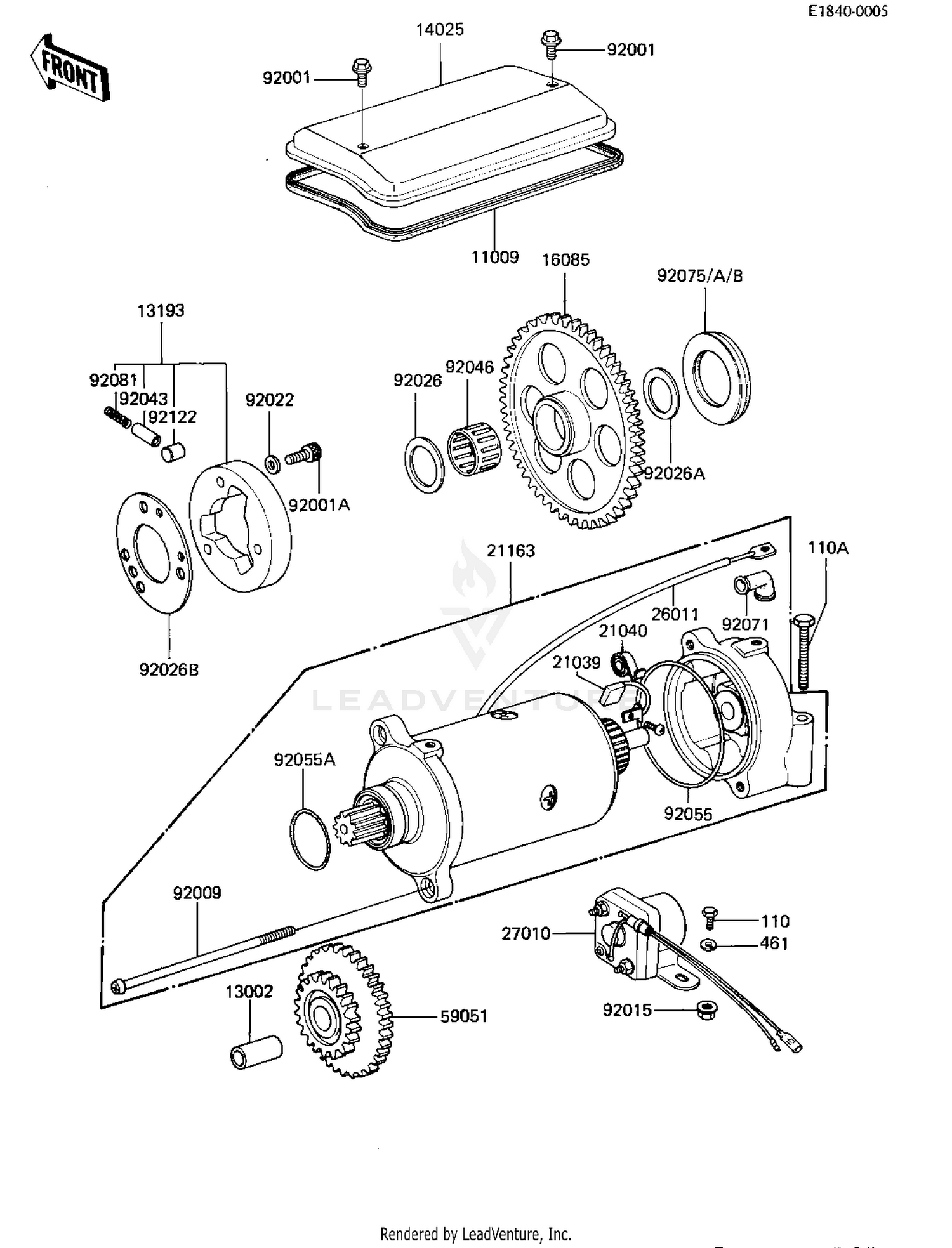 STARTER MOTOR/STARTER CLUTCH (KZ1000-M1)