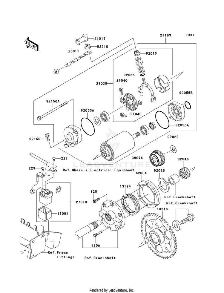 Starter Motor VN1600B8F Vulcan 1600 Mean Streak (2008) Schematic