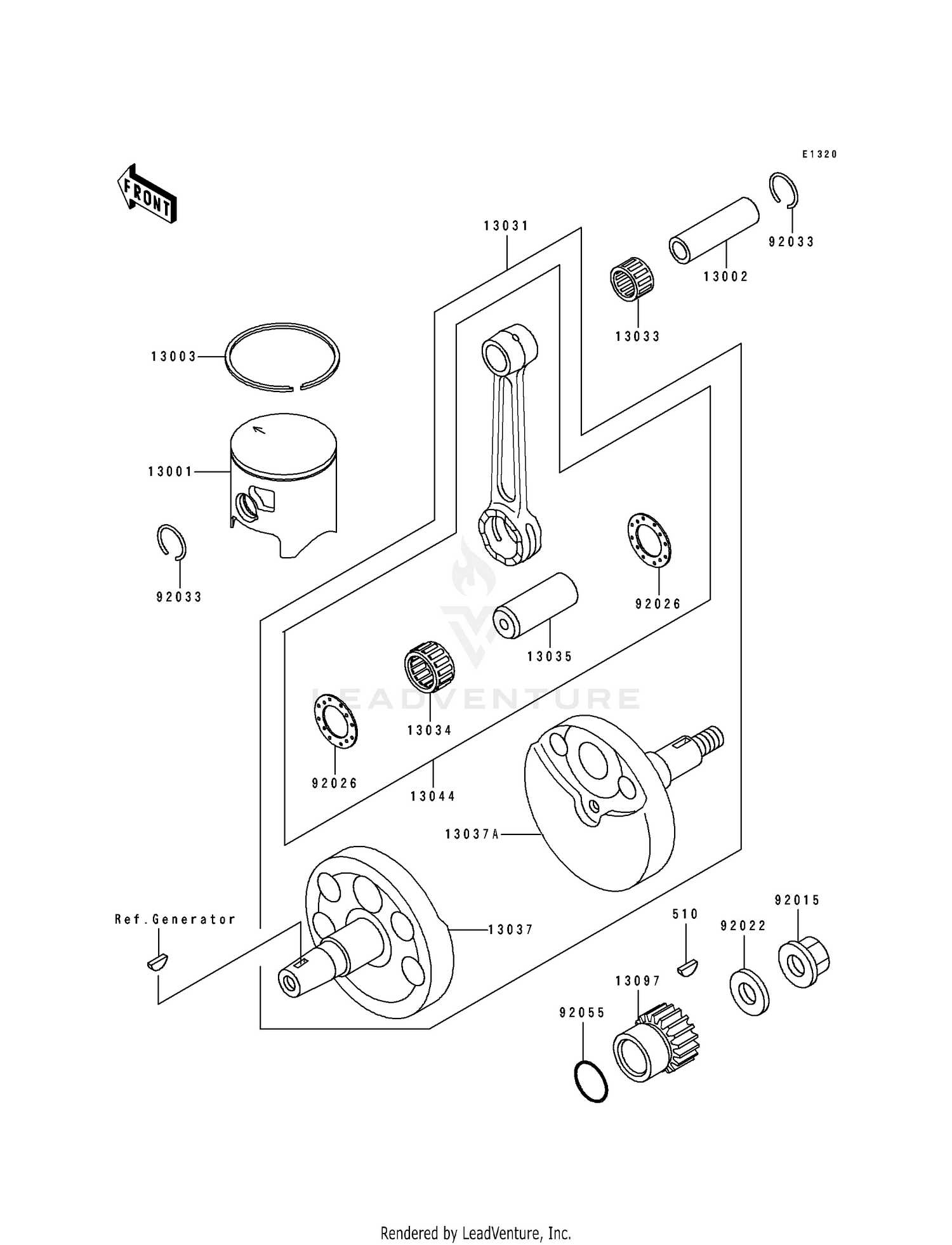 CRANKSHAFT/PISTON (KX125-H1)