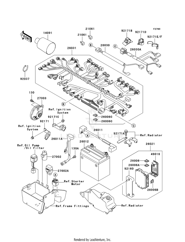Chassis Electrical Equipment VN1600B8F Vulcan 1600 Mean Streak (2008) Schematic