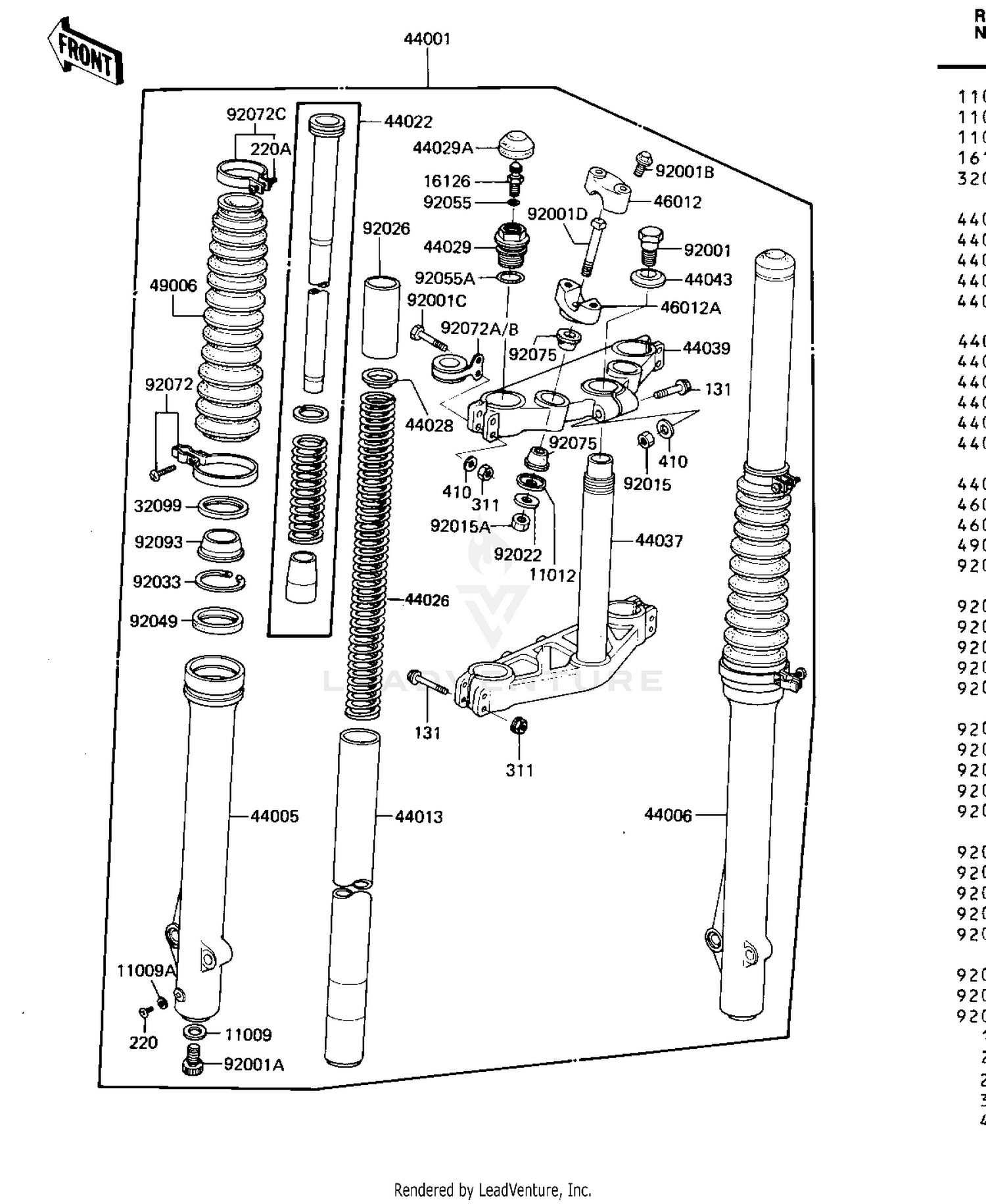 FRONT FORK ('82 KDX250-B2)