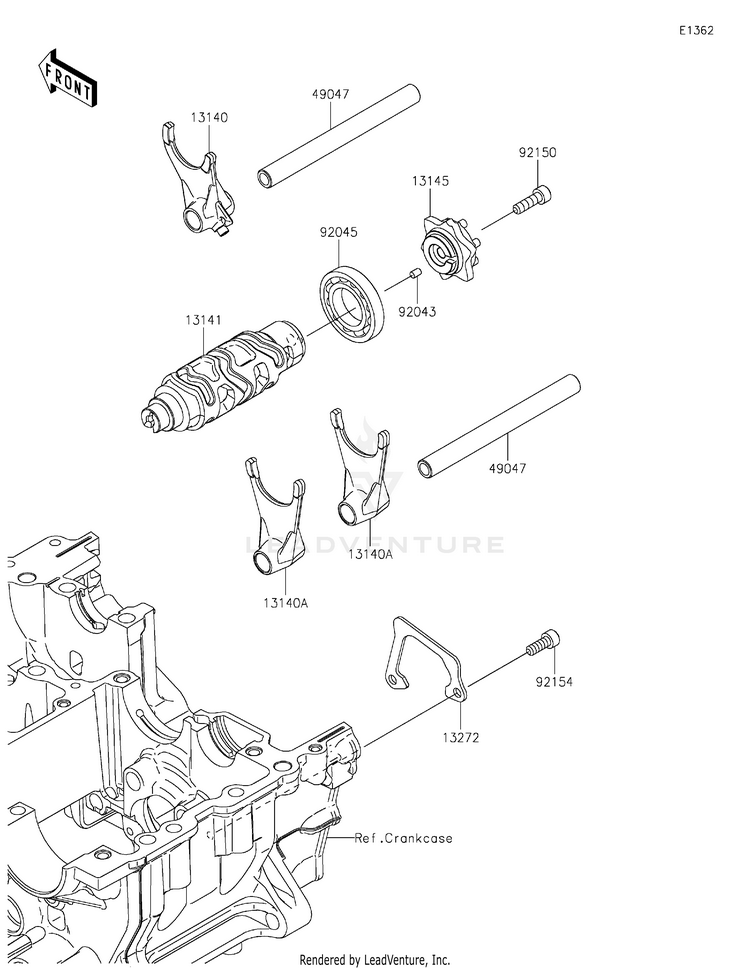 Gear Change Drum/Shift Fork(S) Schematic