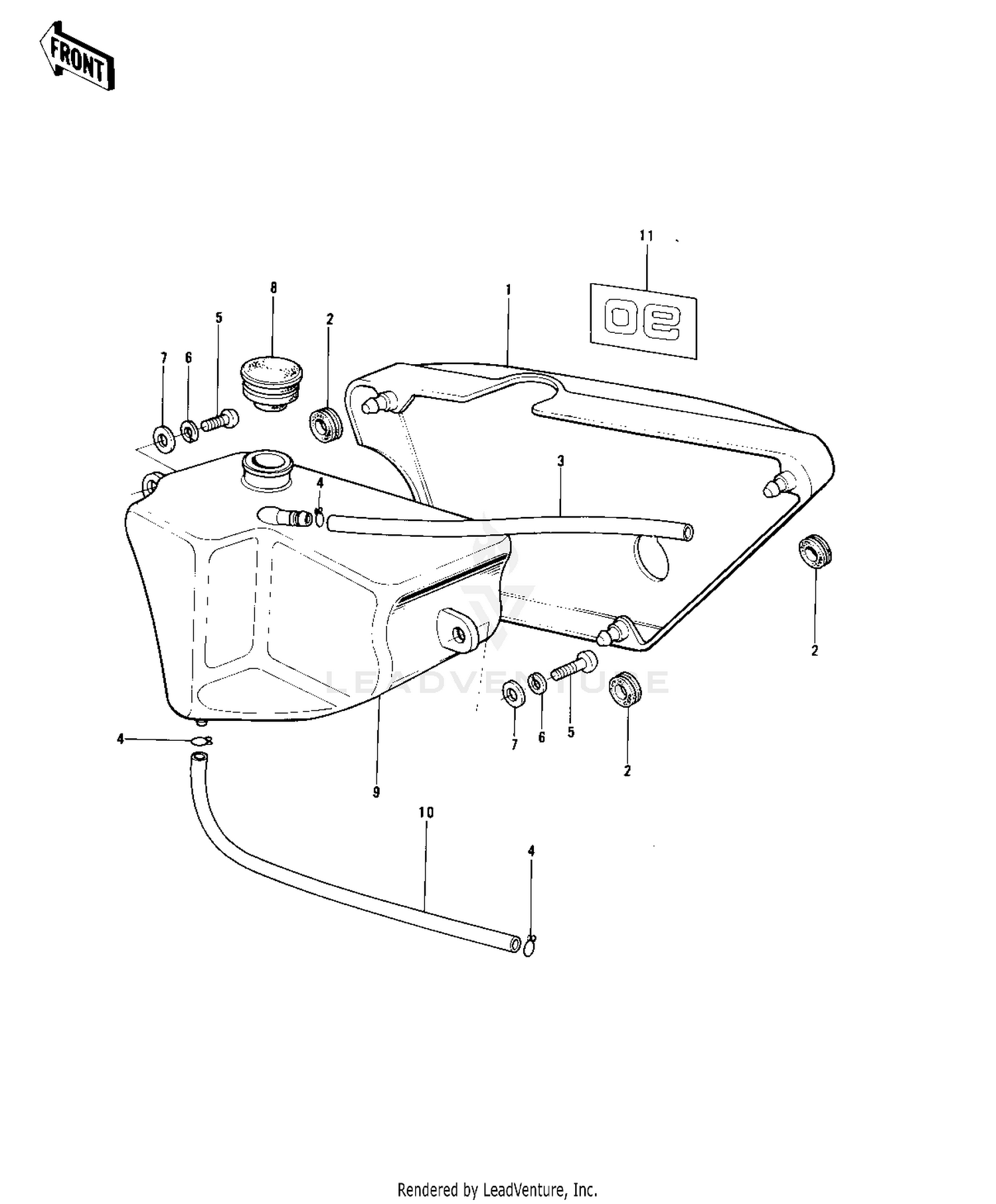 SIDE COVER/OIL TANK ('74-'75 MC1M/MC1M-A