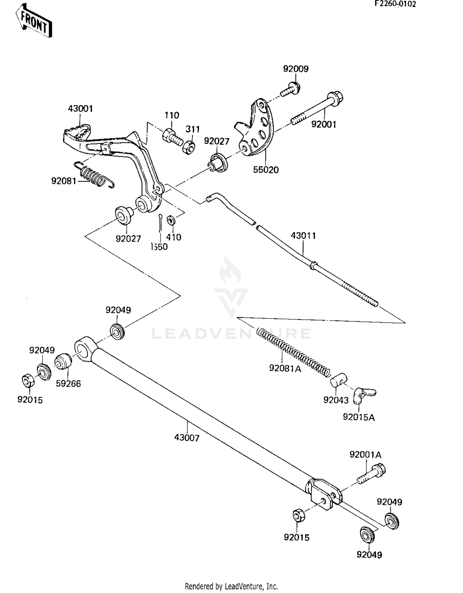 BRAKE PEDAL/TORQUE LINK ('84 KX80-E2)