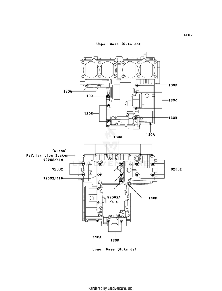 Crankcase Bolt Pattern Schematic