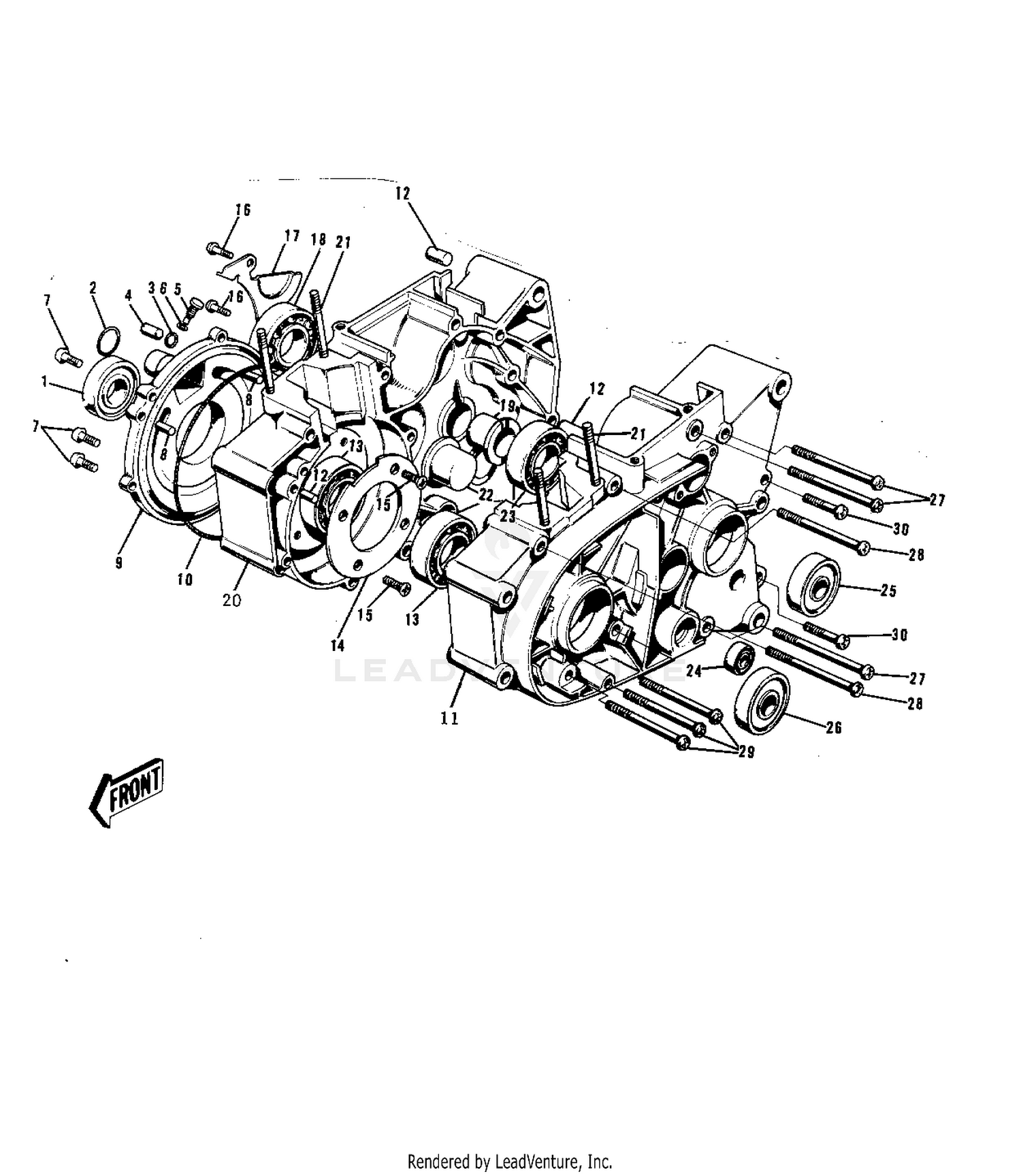 CRANKCASE ('74-'75 B/C)