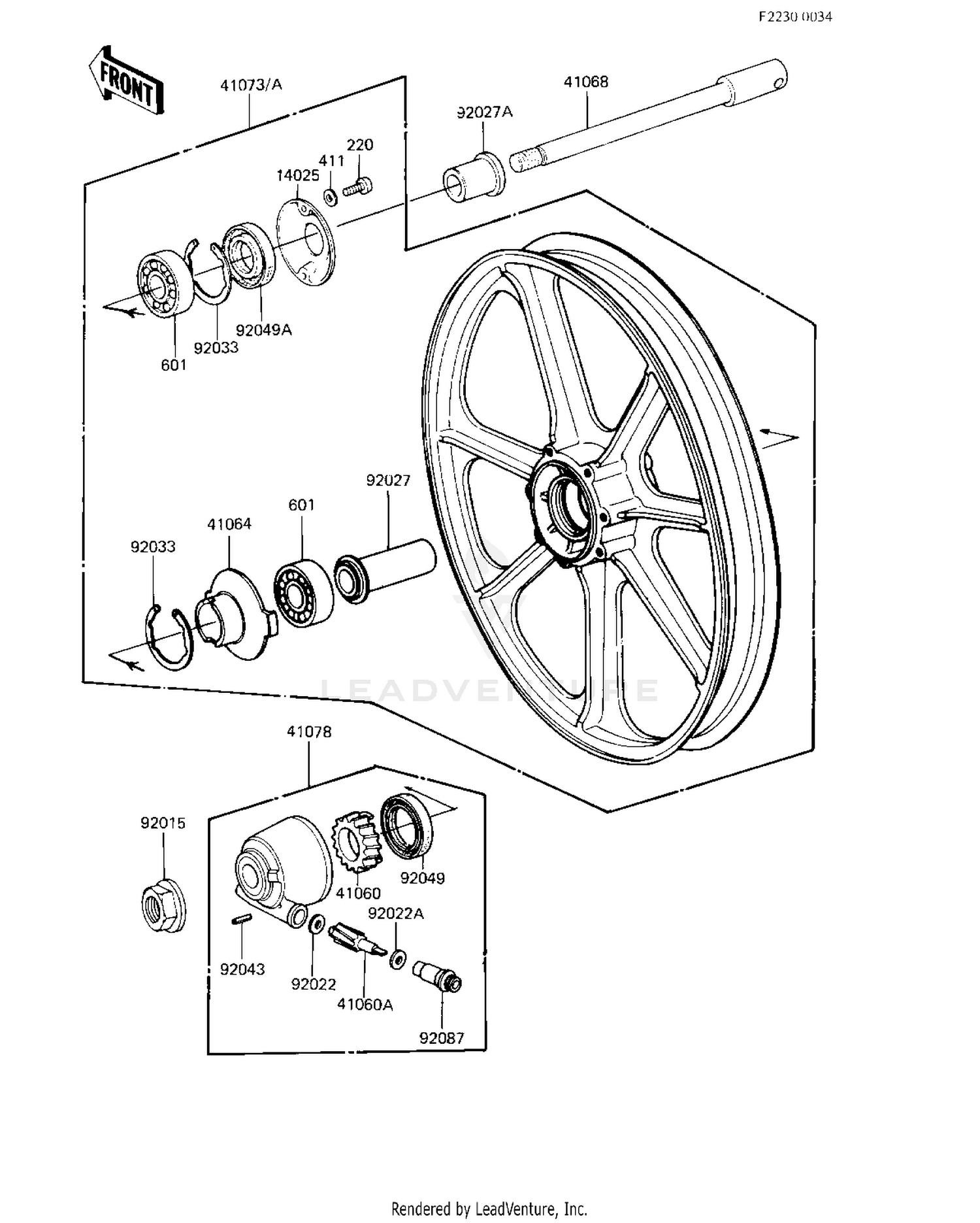 FRONT WHEELS/HUB ('82-'83 C3/C4)