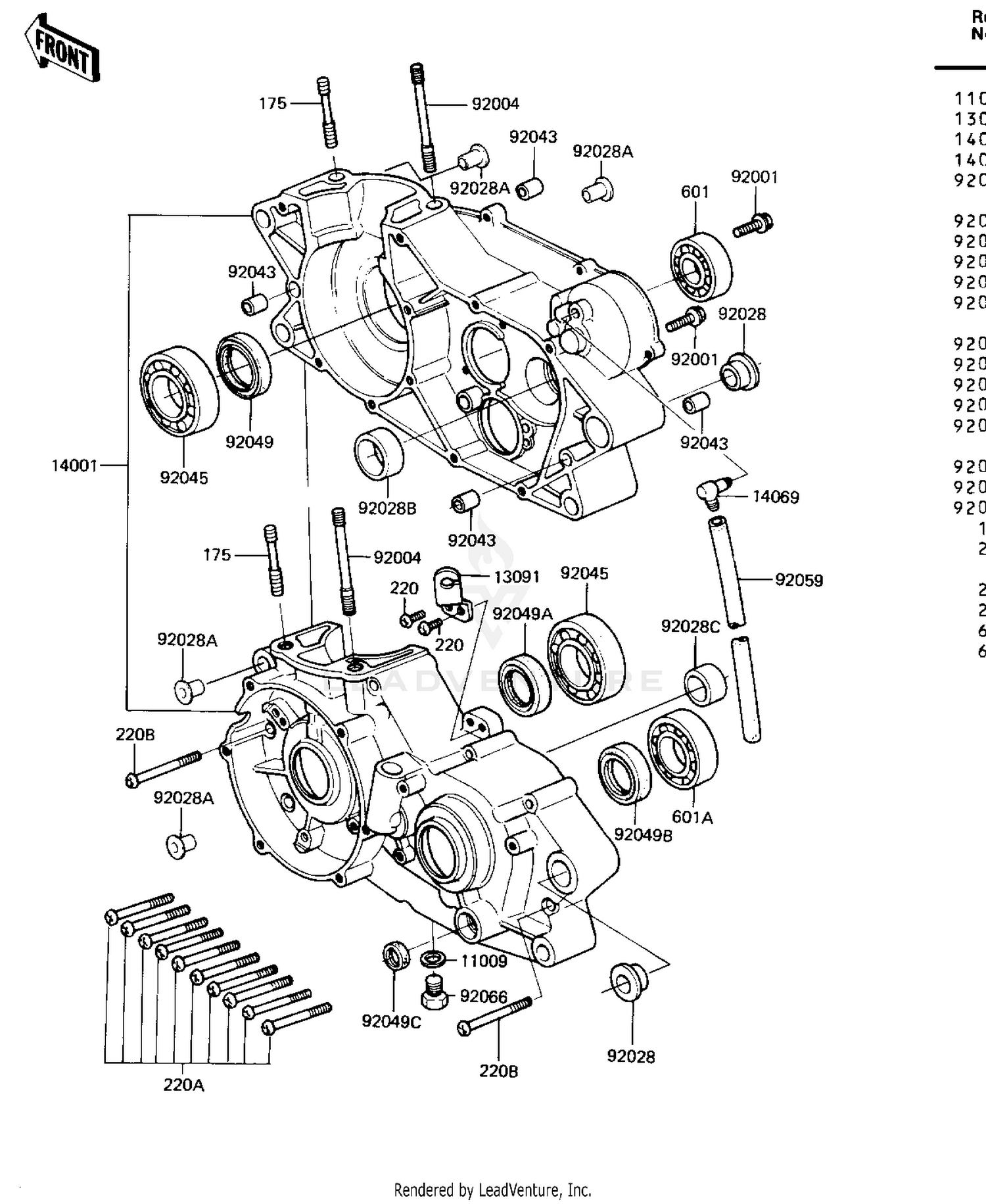 CRANKCASE ('82 KDX250-B2)