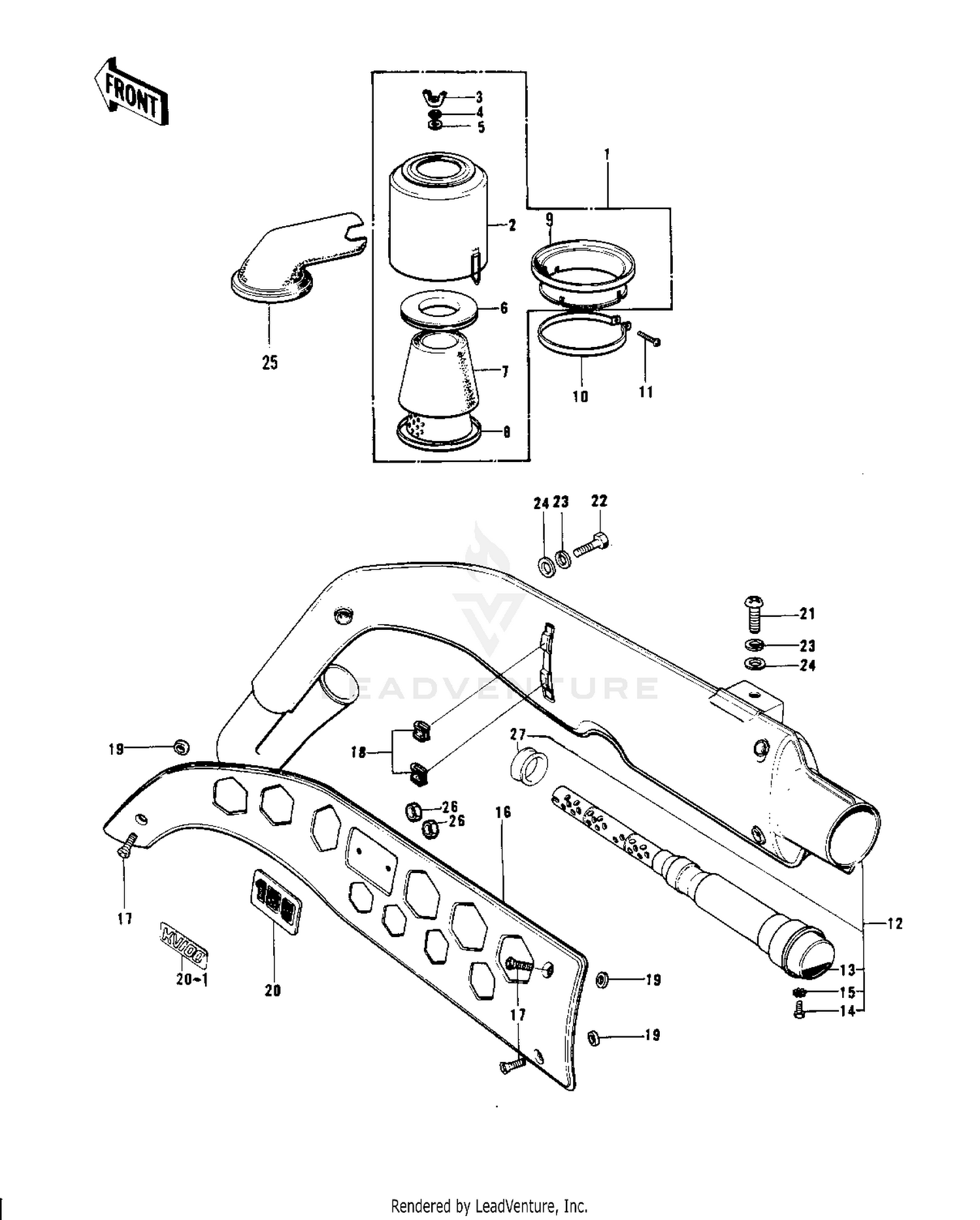 AIR CLEANER/MUFFLER ('74-'75)