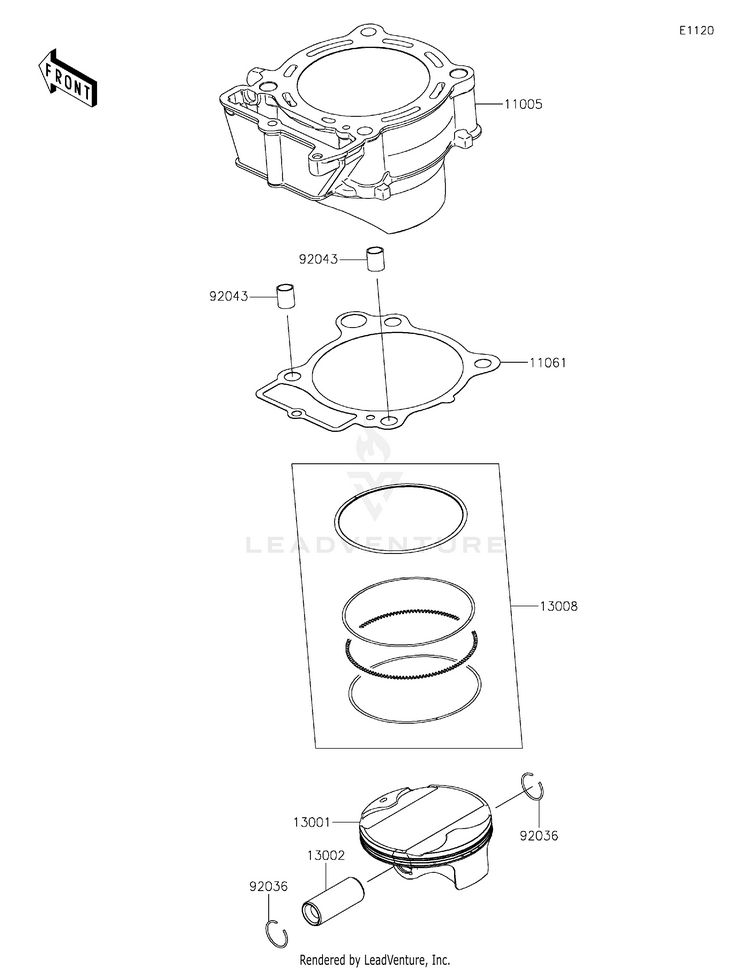 Cylinder/Piston(S) KX450MRFAN KX450 50th Anniversary Edition (2024) Schematic