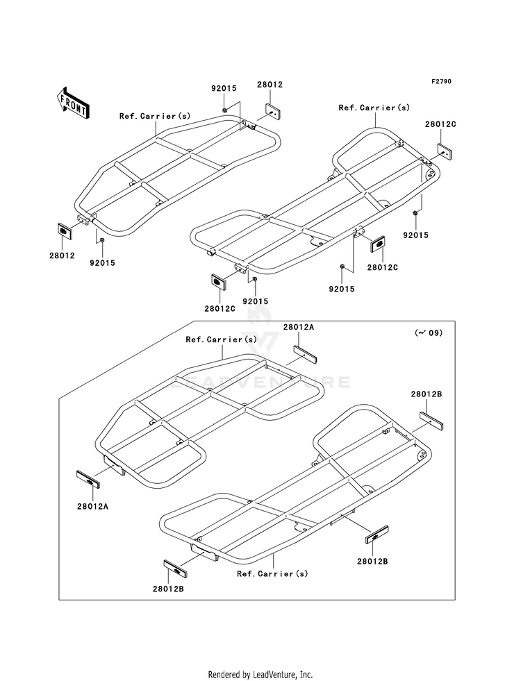 Reflectors (Cn) KVF650F8F Brute Force 650 4x4i (2008) Schematic