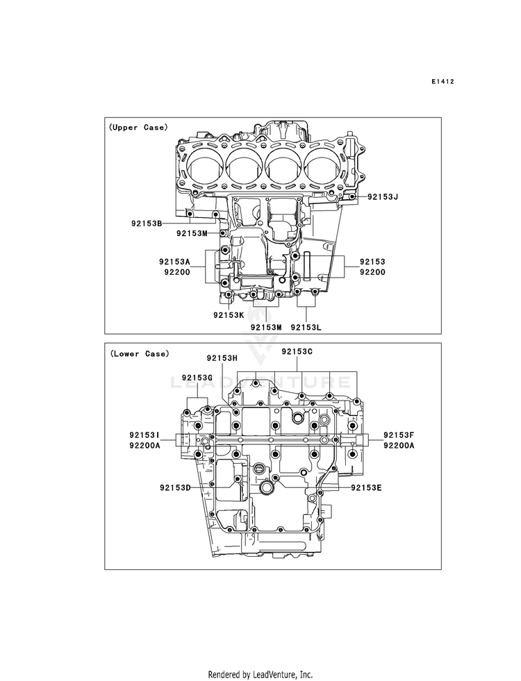Crankcase Bolt Pattern Schematic