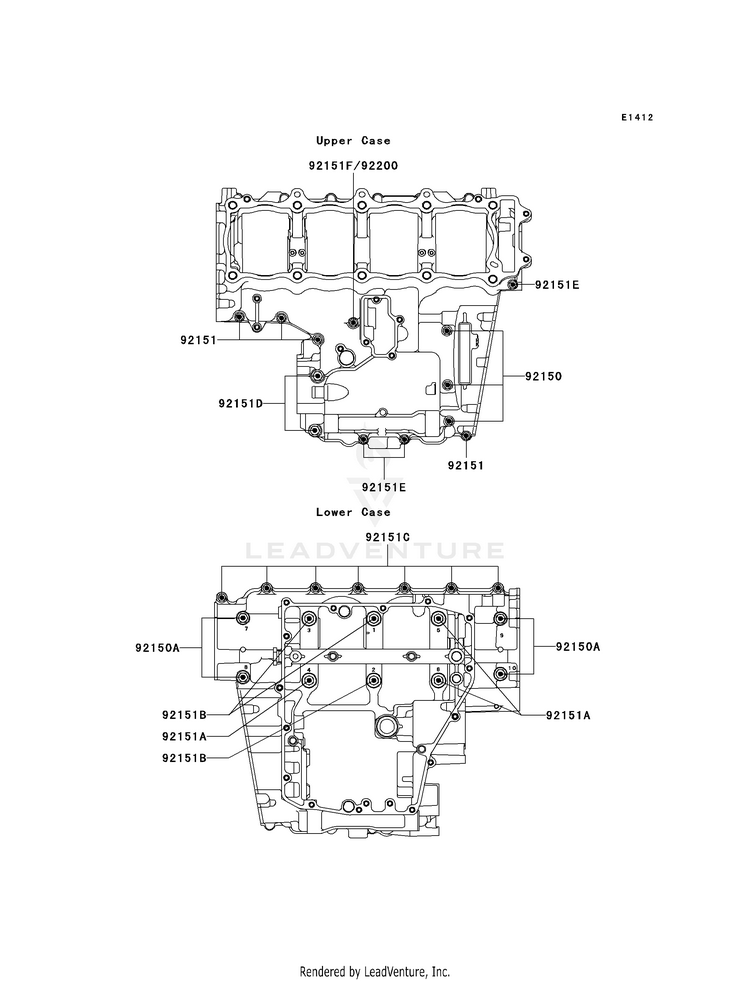 Crankcase Bolt Pattern Schematic