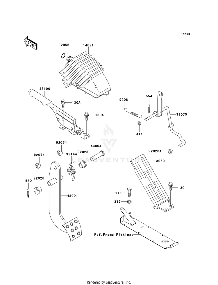 Brake Pedal/Throttle Lever Schematic