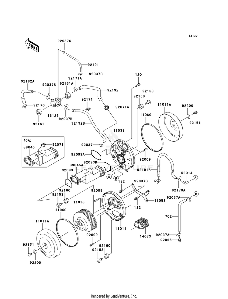 Air Cleaner VN1600D8F Vulcan 1600 Nomad (2008) Schematic