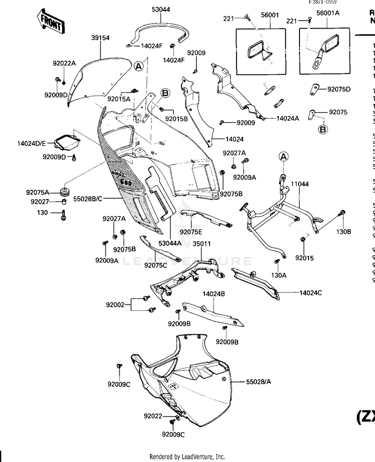 Fairing (Zx600-A1) Schematic