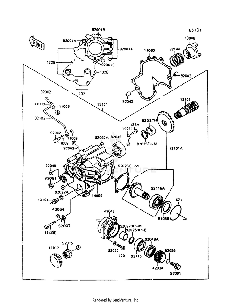 Front Bevel Gear Schematic
