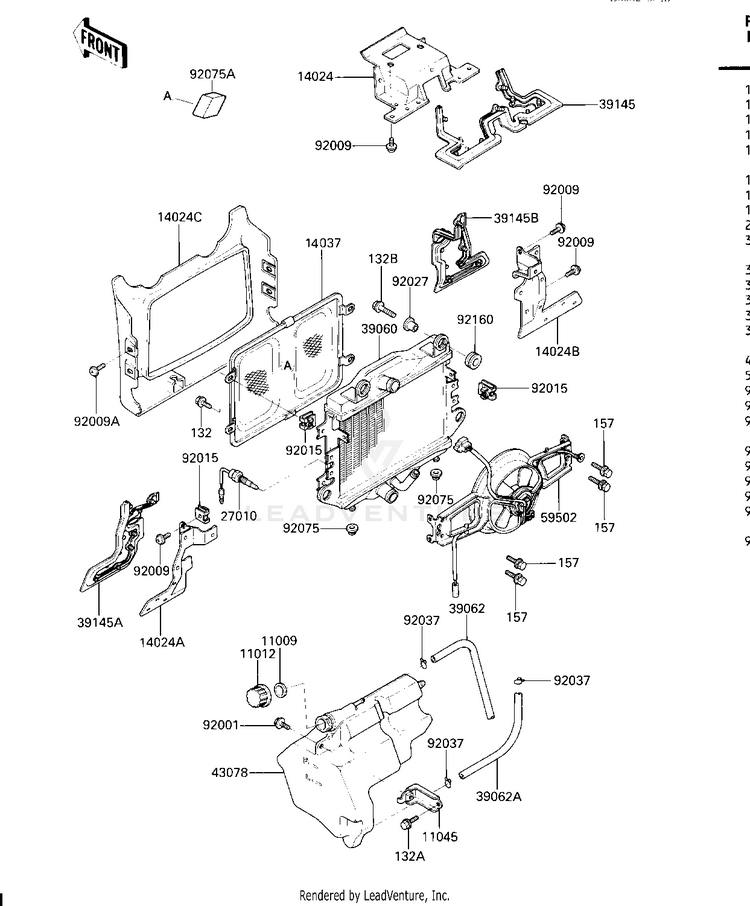 Radiator/Fan/Coolant Tank Schematic