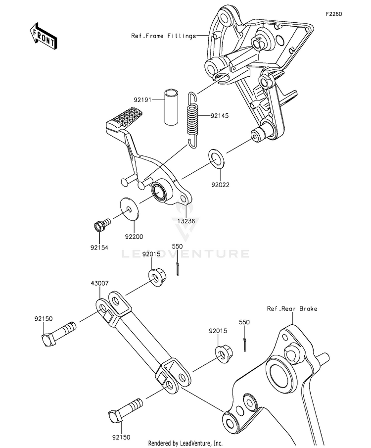 Brake Pedal/Torque Link Schematic