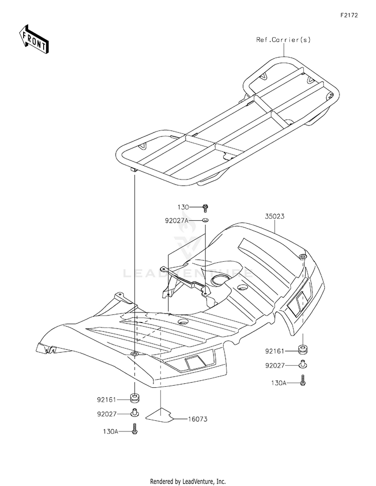 Rear Fender(S) KVF750JLF Brute Force 750 4x4i EPS (2020) Schematic