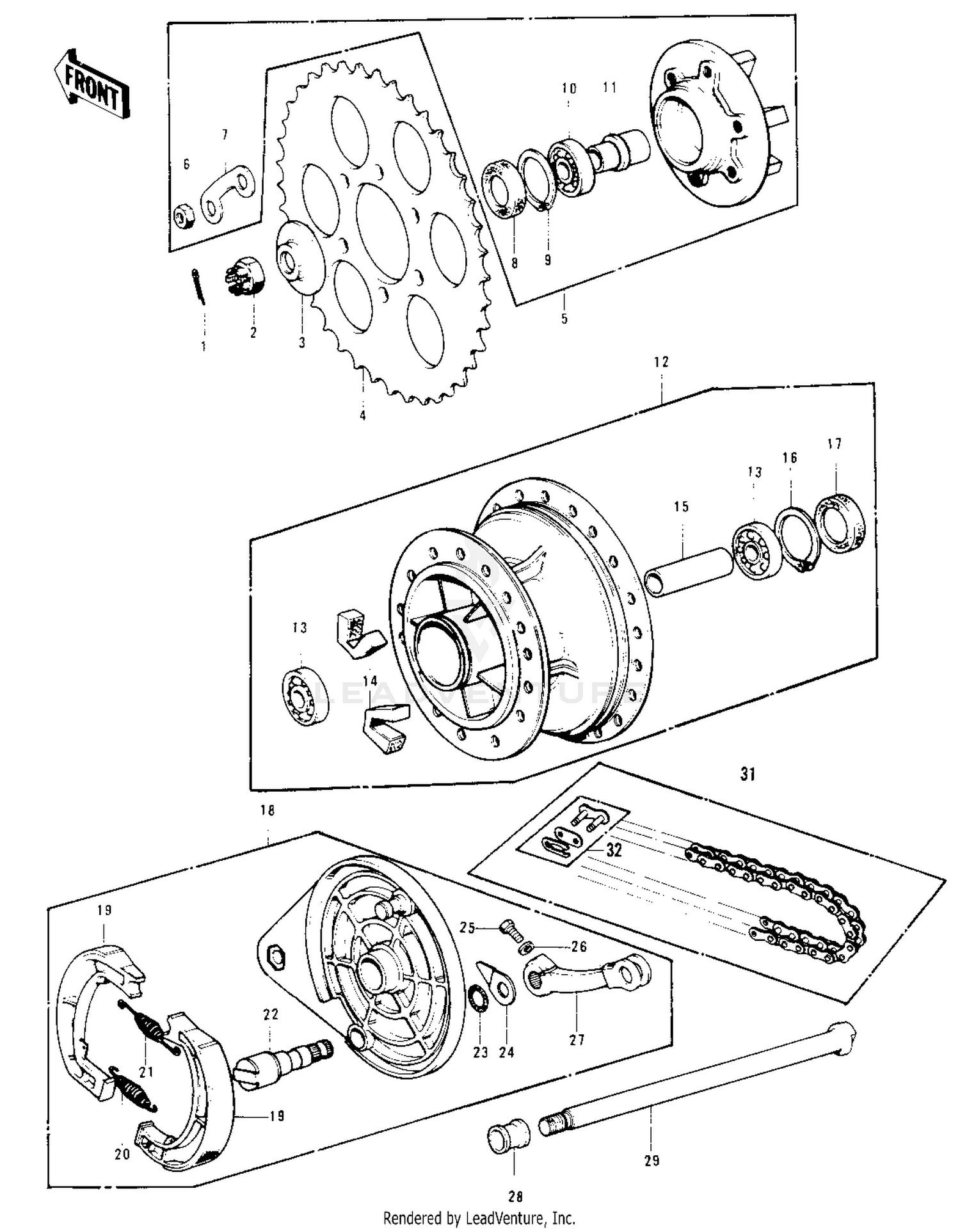 REAR HUB/BRAKE/CHAIN