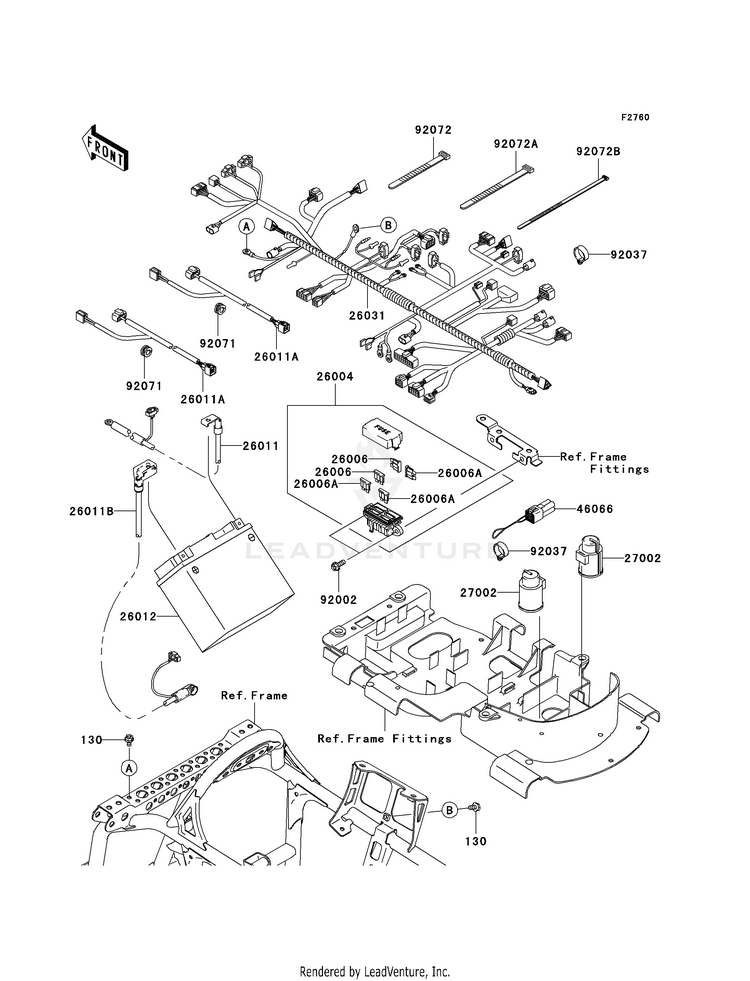 Chassis Electrical Equipment KVF750-A1 Brute Force 750 4x4i (2005) Schematic