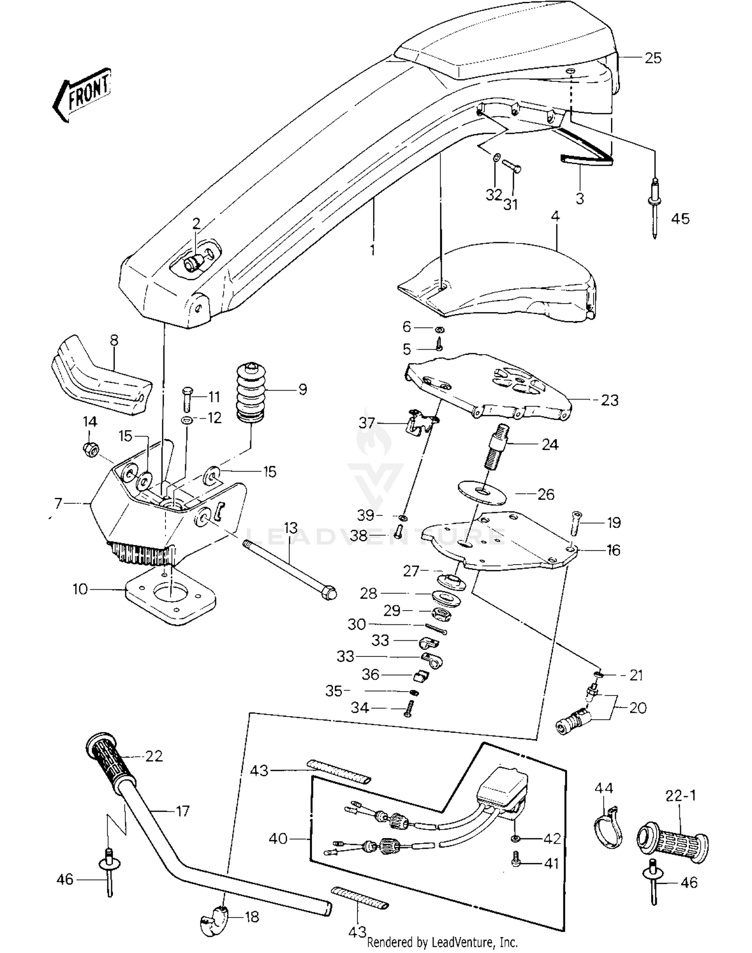 HANDLE POLE/SWITCHES  ('84-'86 JS44