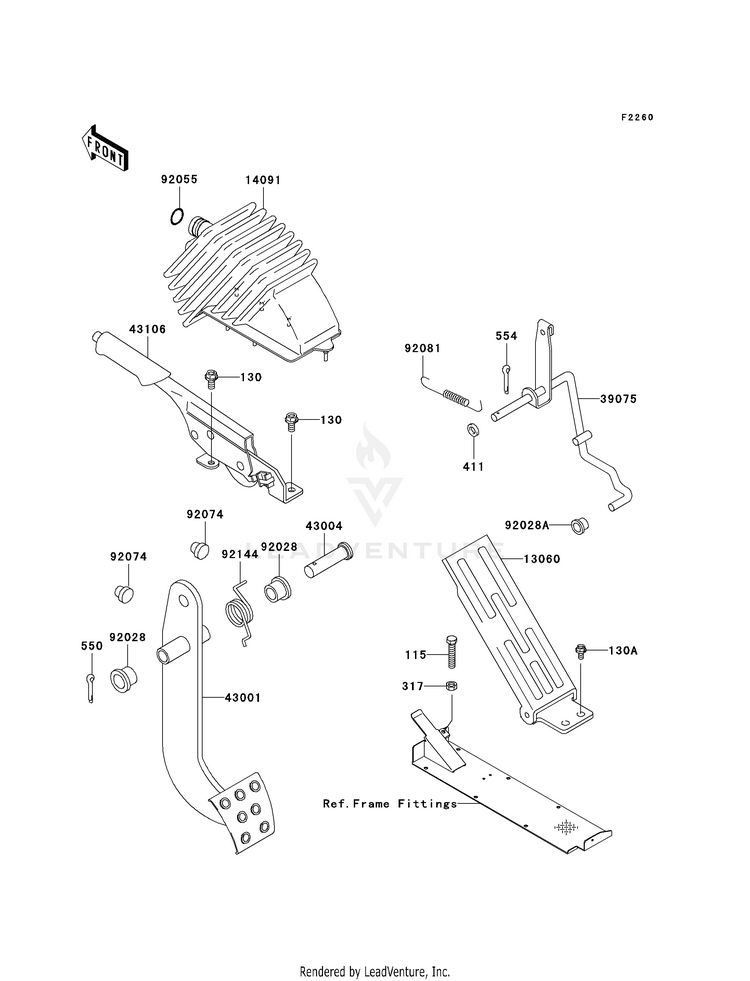 Brake Pedal/Throttle Lever Schematic