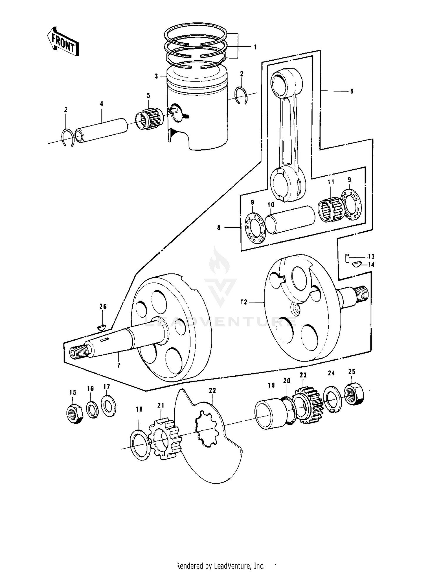CRANKSHAFT/PISTON/ROTARY VALVE