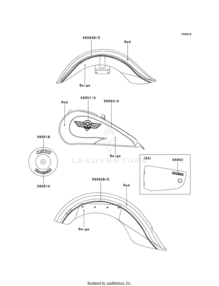 Decals (Red/Beige)(Vn1500-E4) Schematic