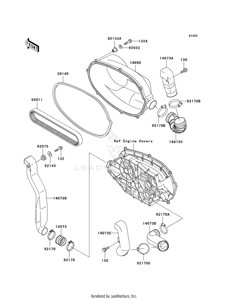 Converter Cover/Drive Belt Schematic
