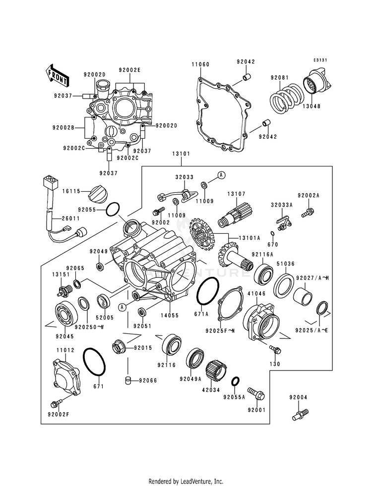 Front Bevel Gear Schematic