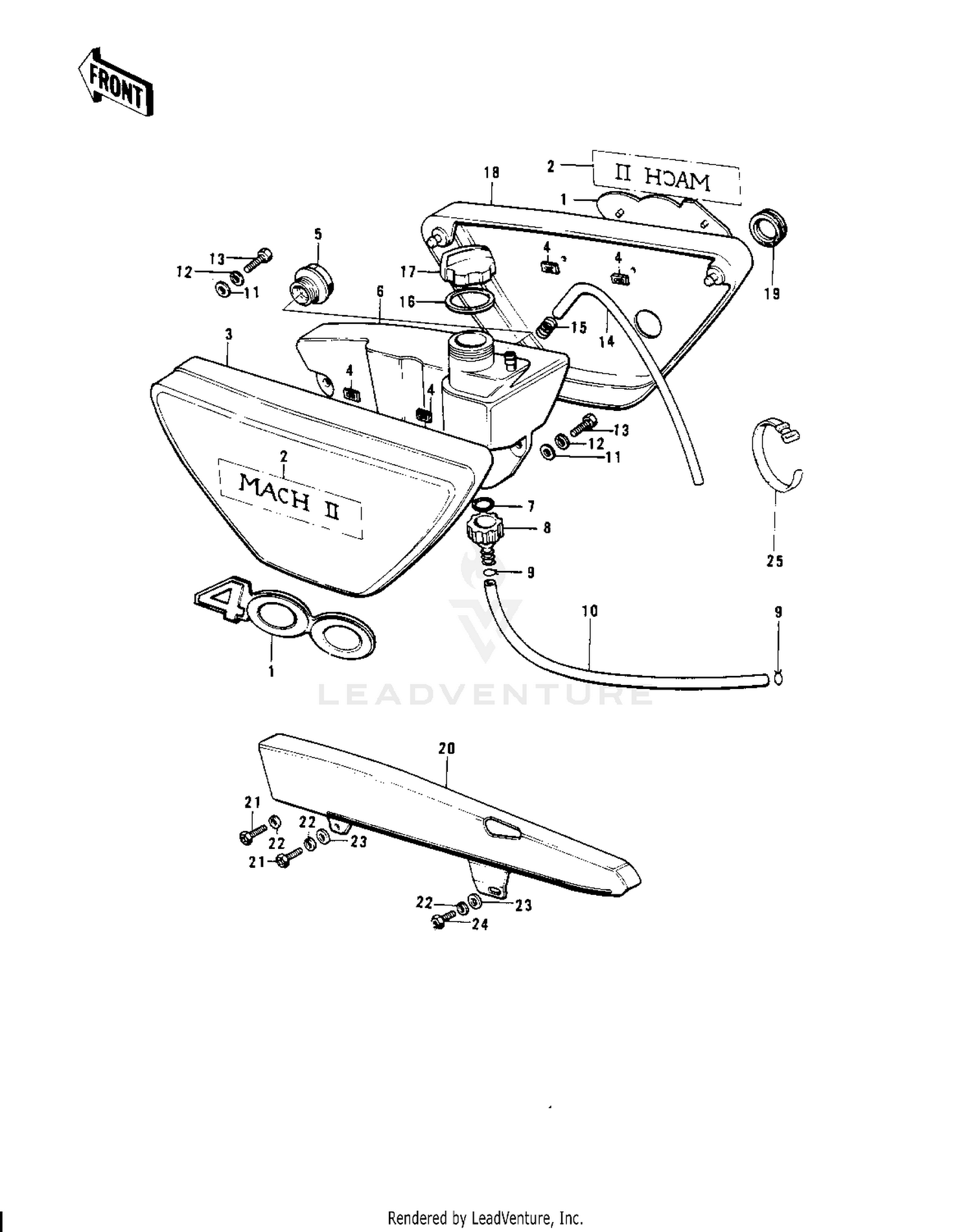 SIDE COVERS/OIL TANK/CHAIN COVER ('74-'7