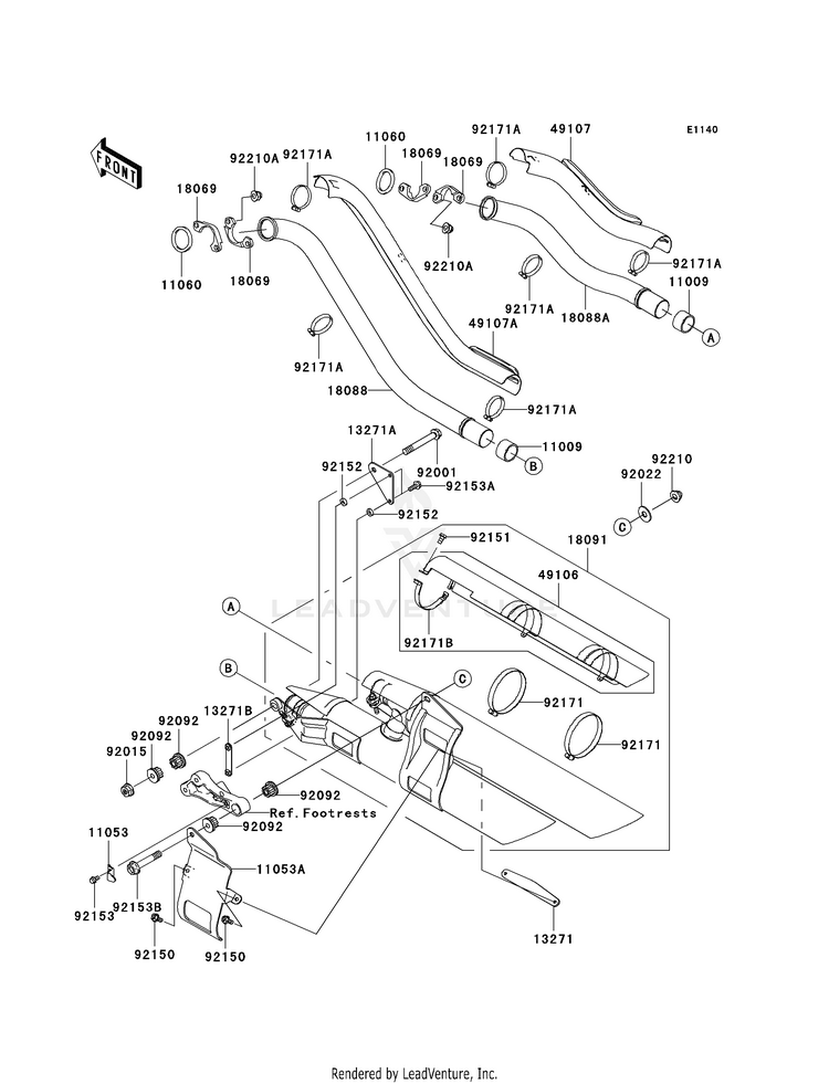 Muffler(S)(-Jkbvnka1 4a010963) Schematic