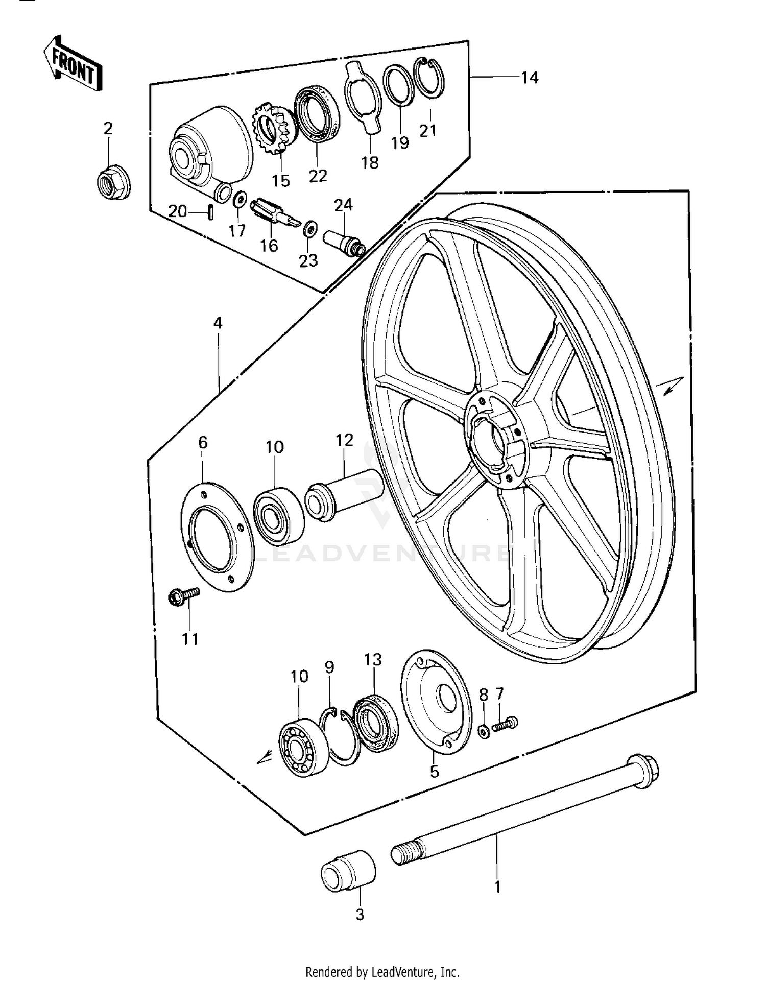 FRONT WHEEL/HUB ('80 A1)