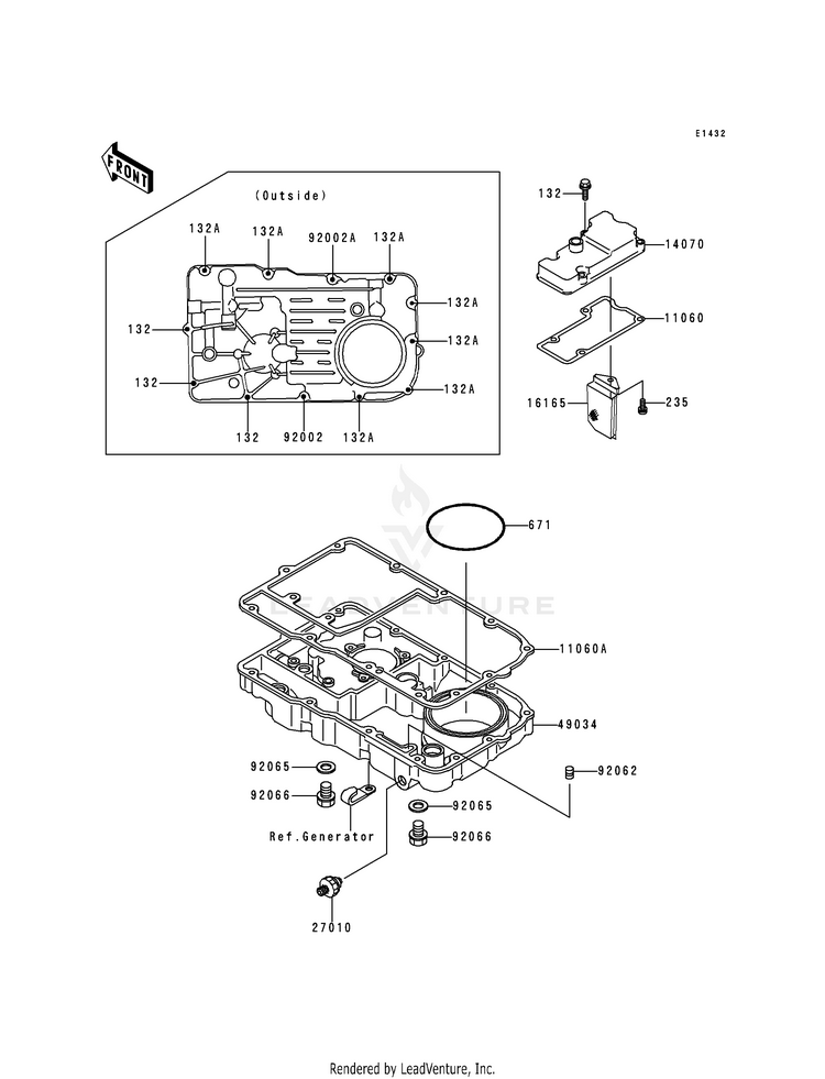 Breather Cover/Oil Pan Schematic