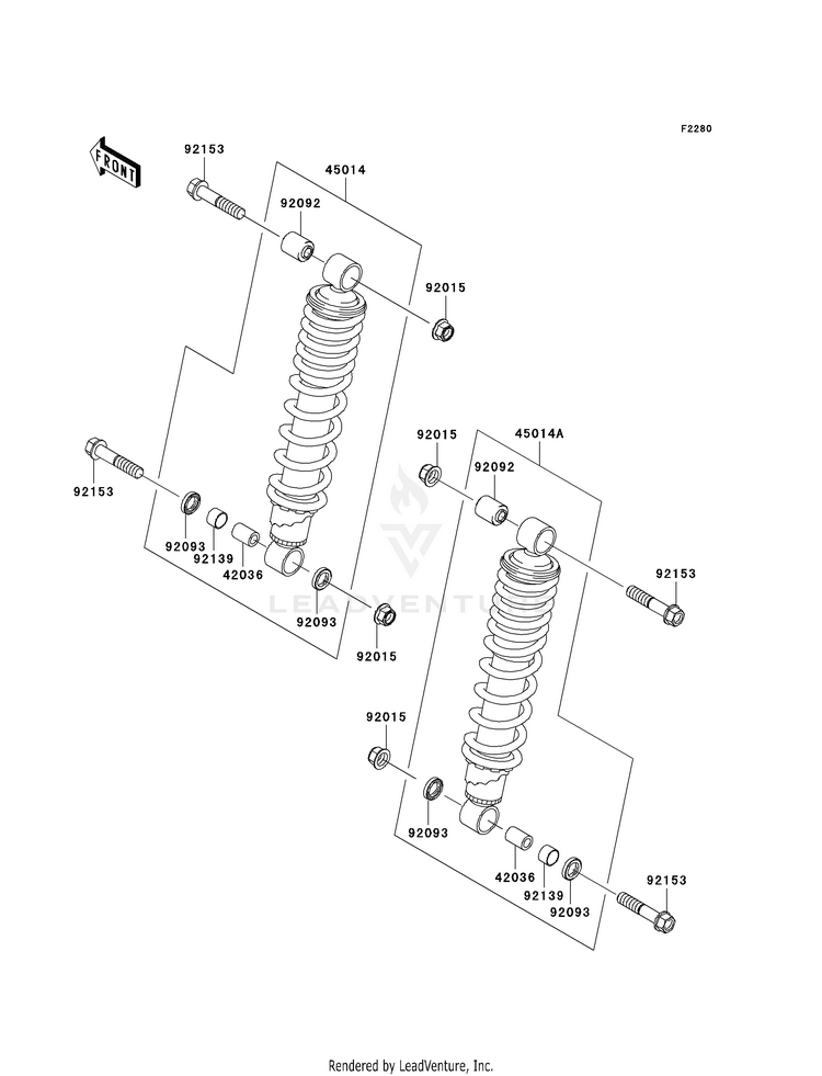 Shock Absorber(S) KVF750-A1 Brute Force 750 4x4i (2005) Schematic