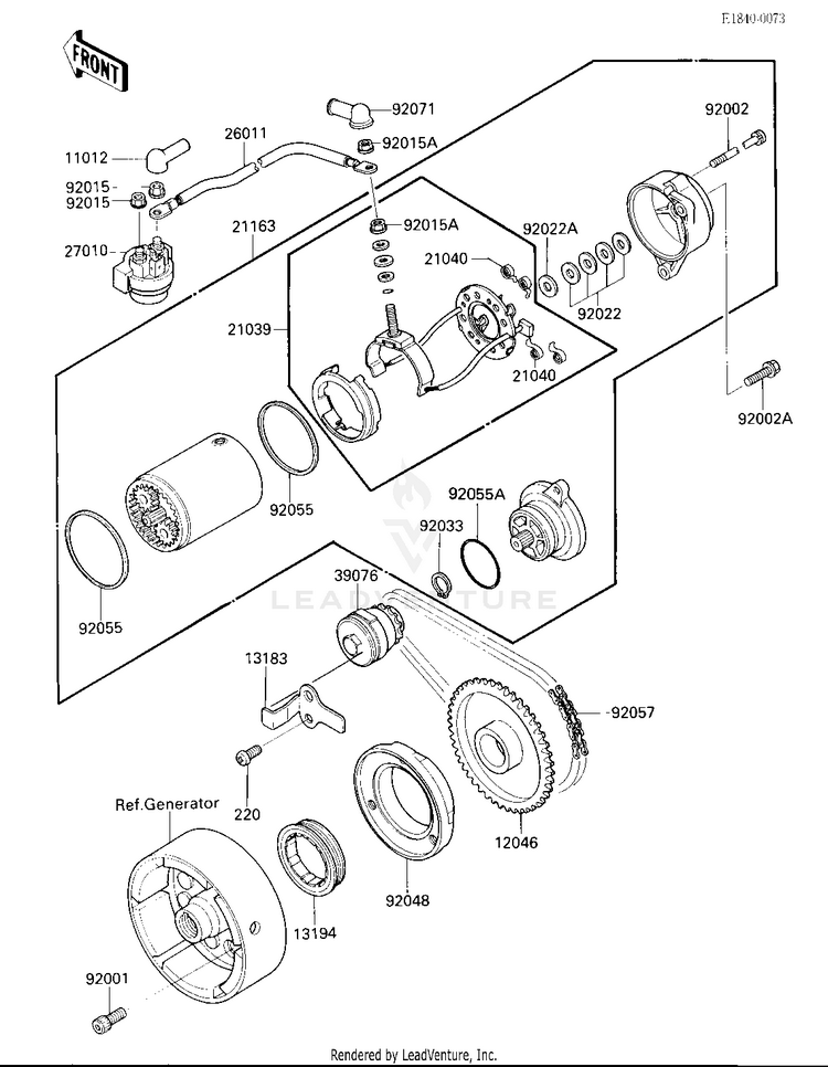 Starter Motor/Starter Clutch (E/No. 0176 Schematic
