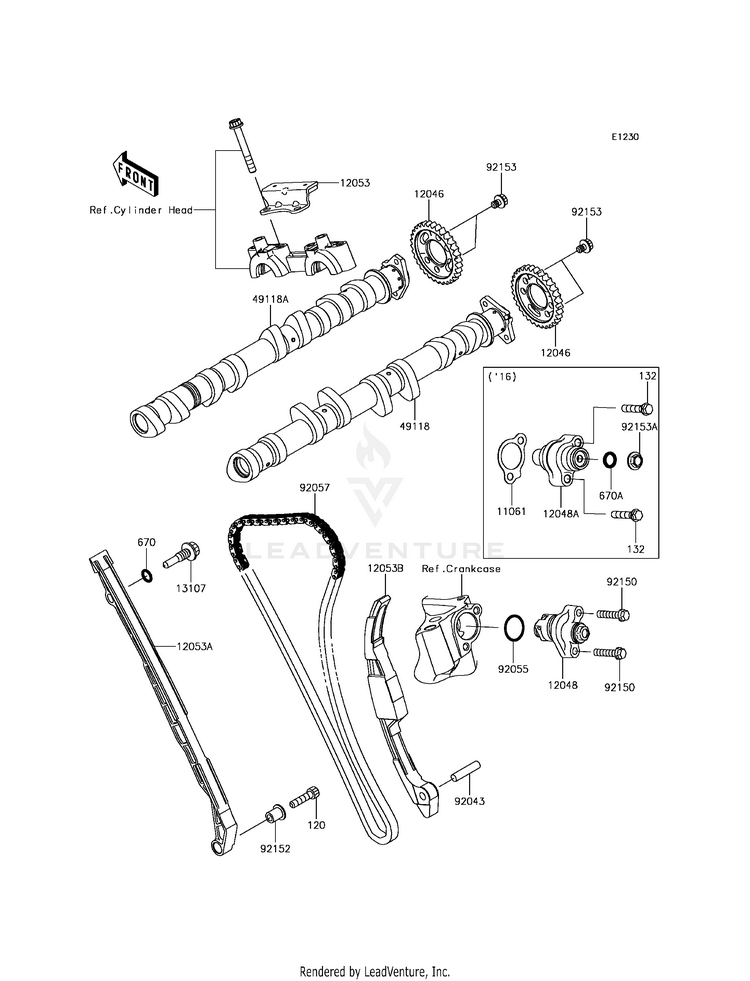 Camshaft(S)/Tensioner Schematic