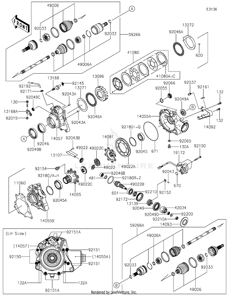 Drive Shaft-Front 2 KVF750JMFNN Brute Force 750 4x4i EPS (2021) Schematic