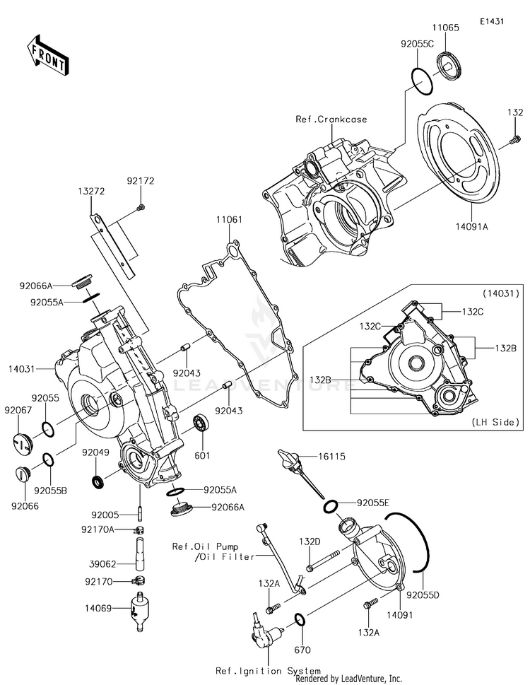 Engine Cover(S) KVF750JGF Brute Force 750 4x4i EPS (2016) Schematic