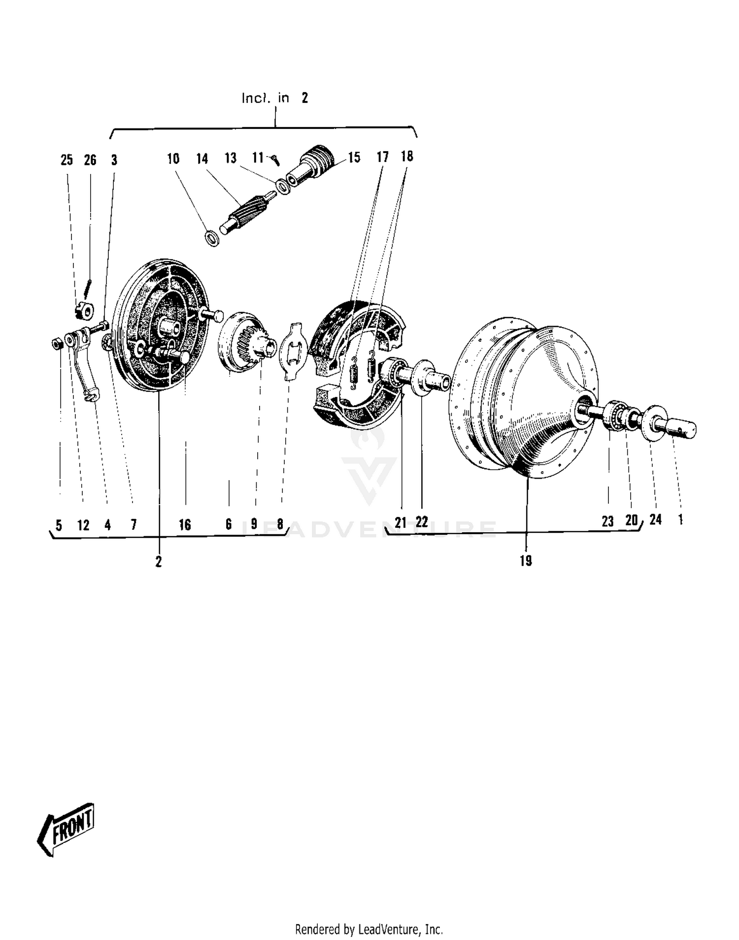 FRONT HUB/BRAKE
