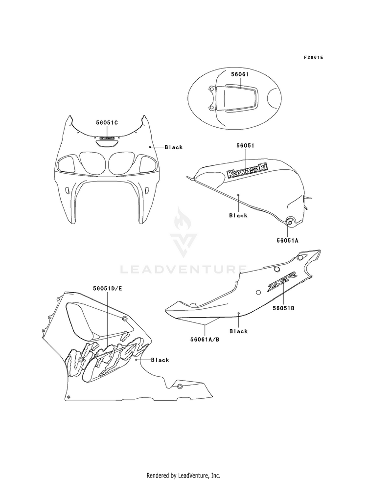 Decals (Black)(Zx750-P3) Schematic
