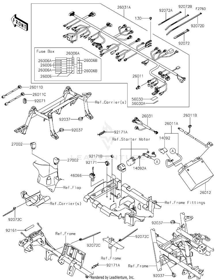 Chassis Electrical Equipment KVF750LLF Brute Force 750 4x4i (2020) Schematic