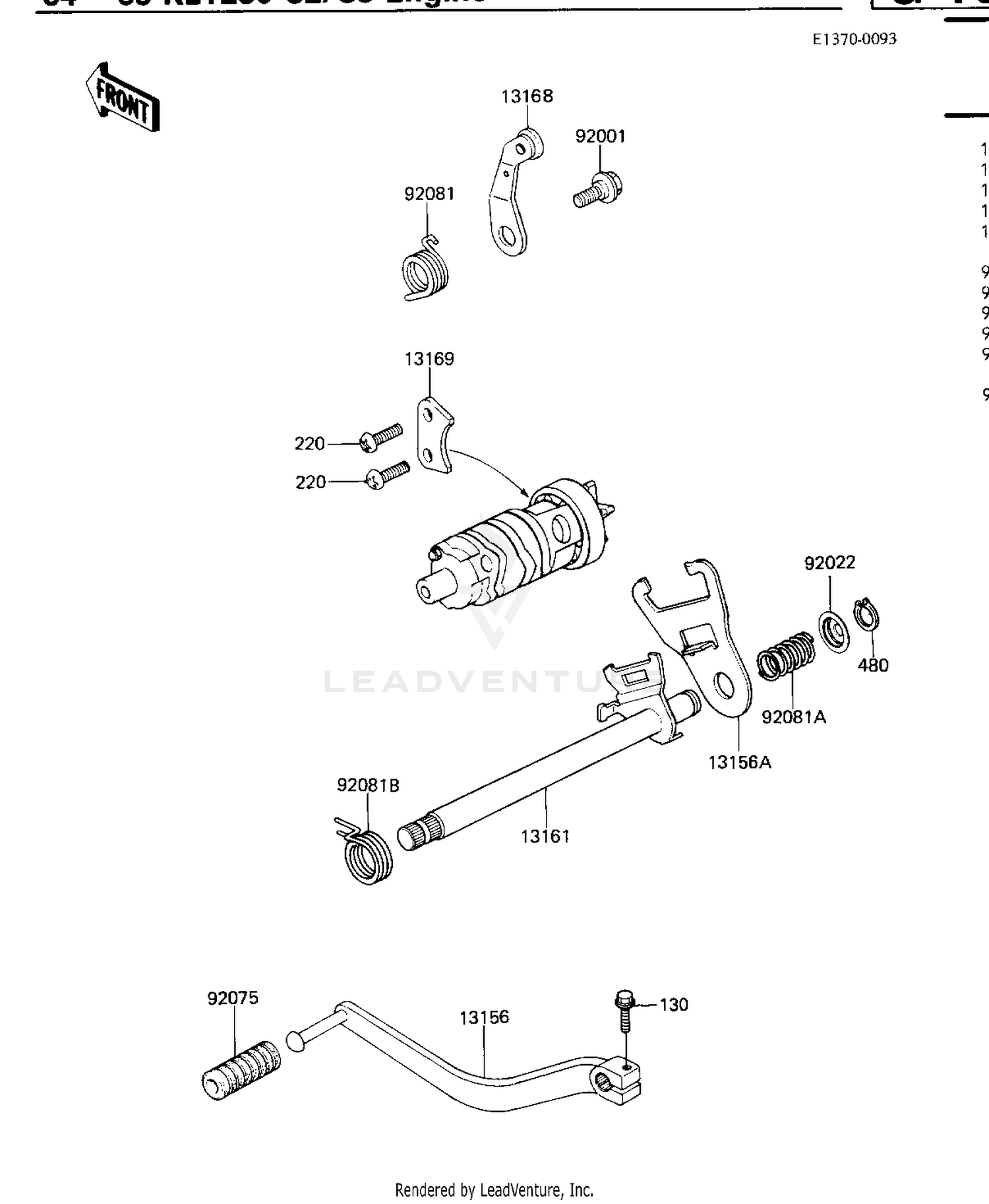 GEAR CHANGE MECHANISM ('84-'85 C2/C3)