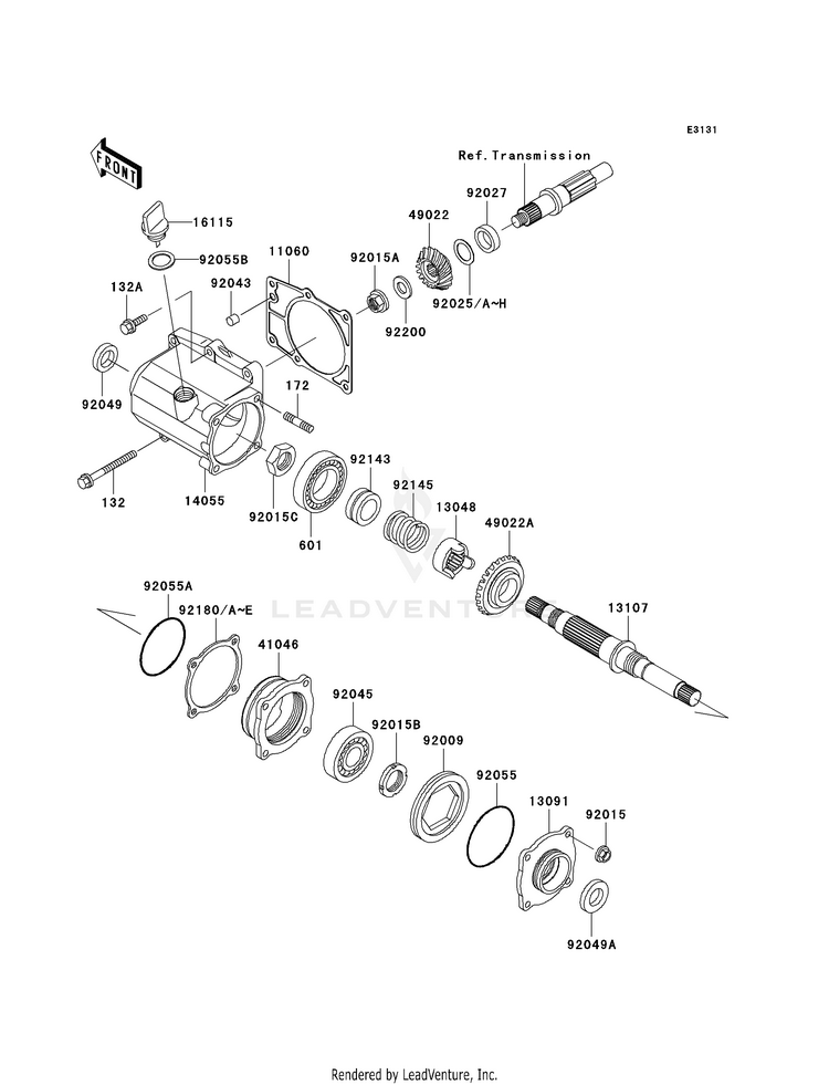 Front Bevel Gear Schematic