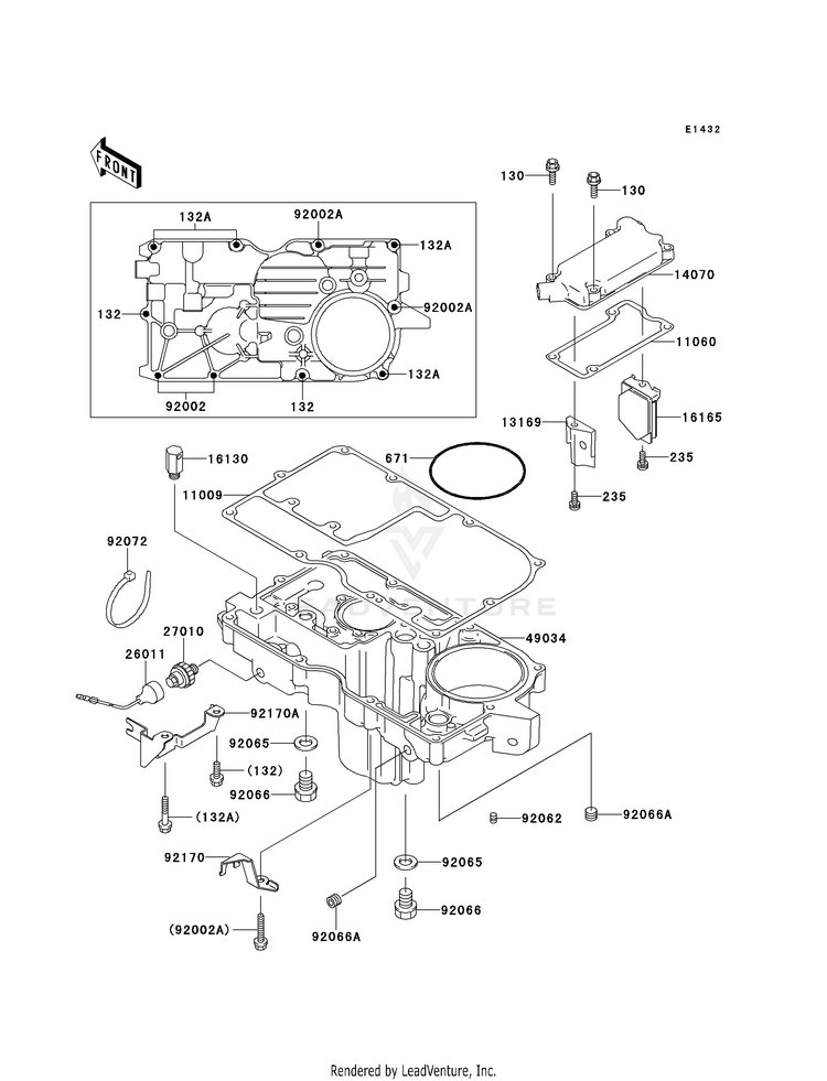 Breather Cover/Oil Pan Schematic