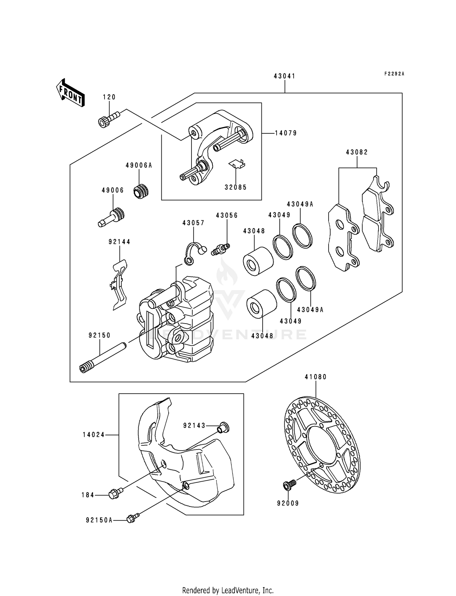 FRONT CALIPER (KDX200-E5/E6)