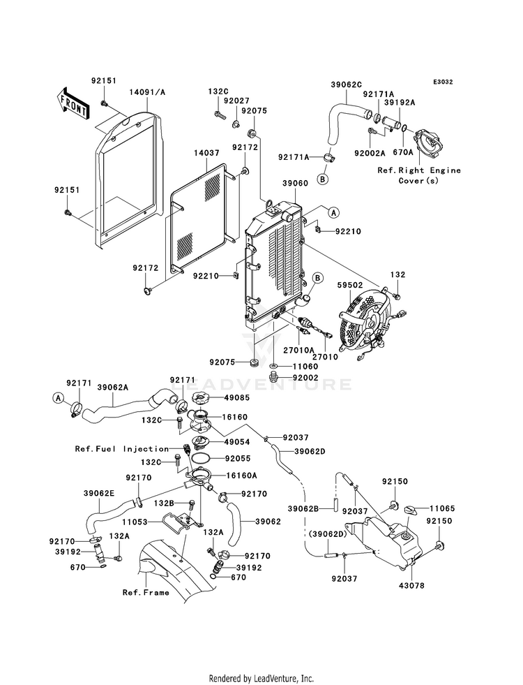 Radiator VN1600D8F Vulcan 1600 Nomad (2008) Schematic