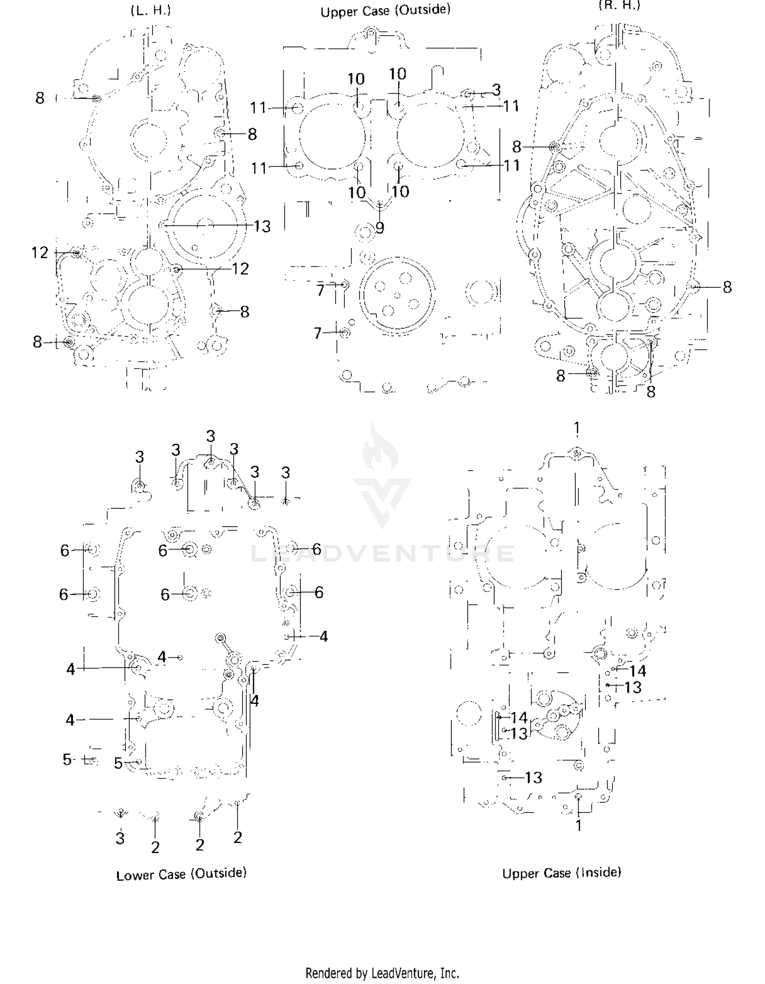 CRANKCASE BOLT & STUD PATTERN